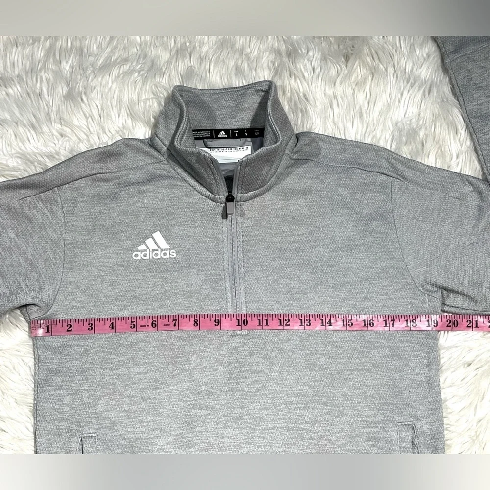 Adidas Men's Small Quarter Zip Gray Medium-Weight Golf Training Pullover